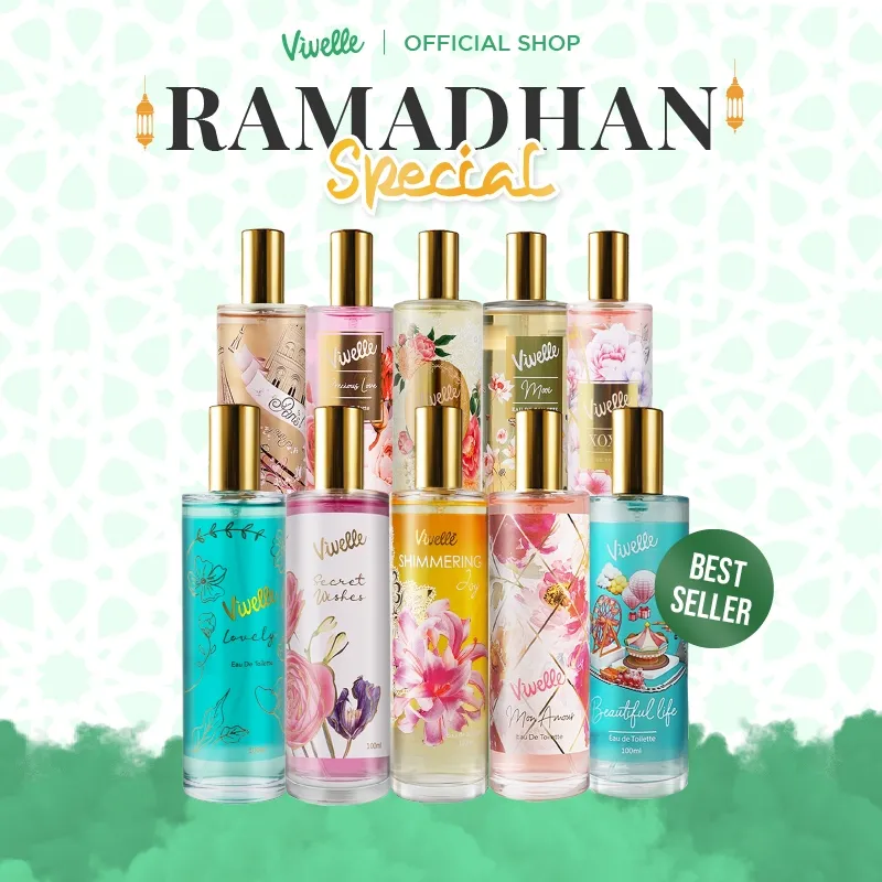 VIVELLE Eau De Toilette - EDT Glass - Select The Variant - 100 ml - Perfume Wanita - Halal & BPOM - Dapatkan Hadiah Gratis