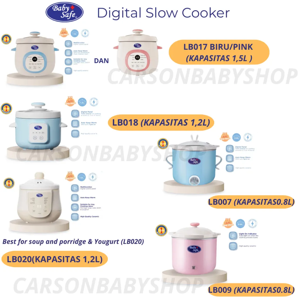 Baby Safe Slow Cooker LB007 LB009 LB017 LB020 LB018 Pembuat MPASI Bayi