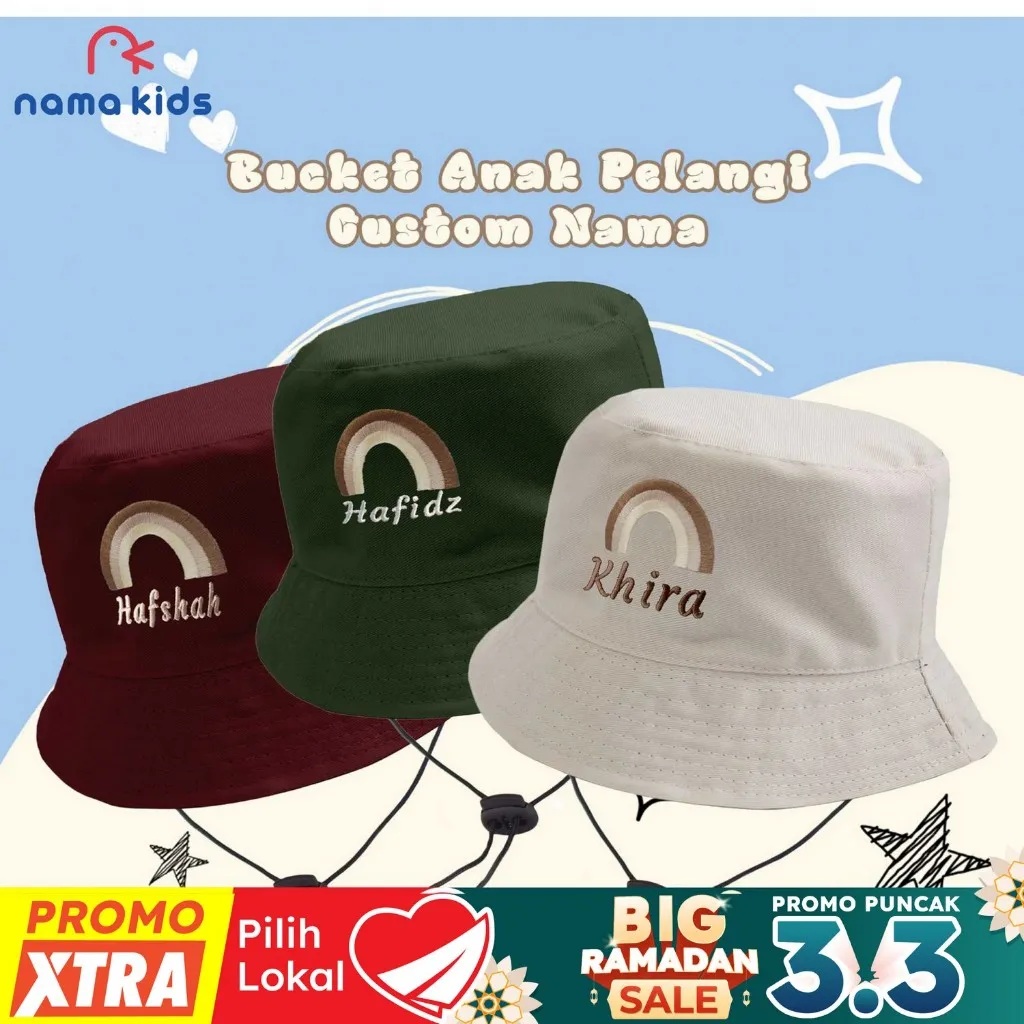 BUCKET BORDIR NAMA PELANGI NAMA TOPI BUCKET NAMA ANAK BAYI TOPI BUCKET ANAK TALI NAMA MOTIF JERAPAH TOPI BUCKET ANAK LUCU TOPI BUCKET  ANAK CEWE TOPI BUCKET BORDIR  TOPI BUCKET NAMA ANAK TOPI TOPI BUCKET ANAK COWO BUCKET TALI MURAH ANAK