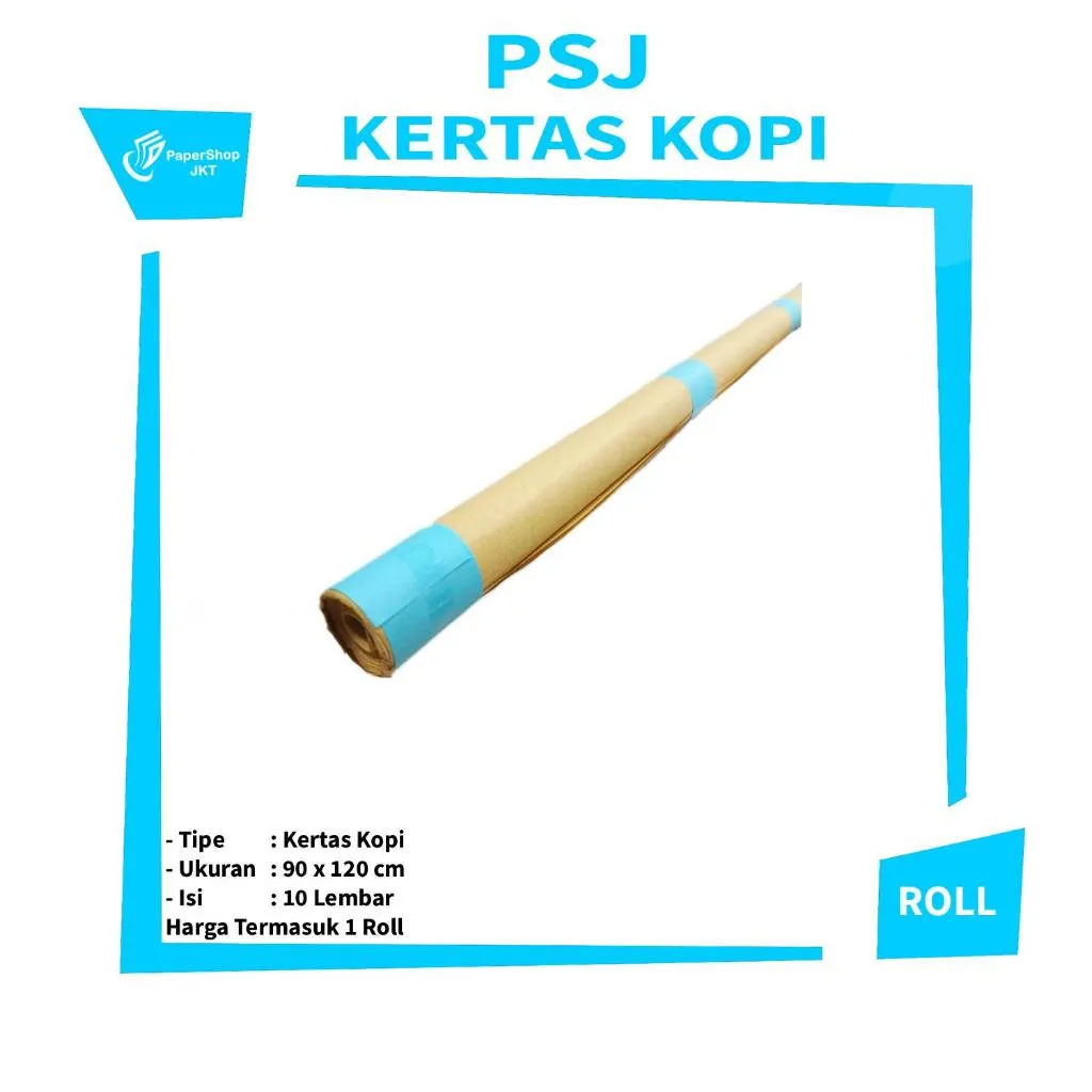 Kertas Kopi 90x120cm Warna Coklat - isi 10 Lembar Per Roll