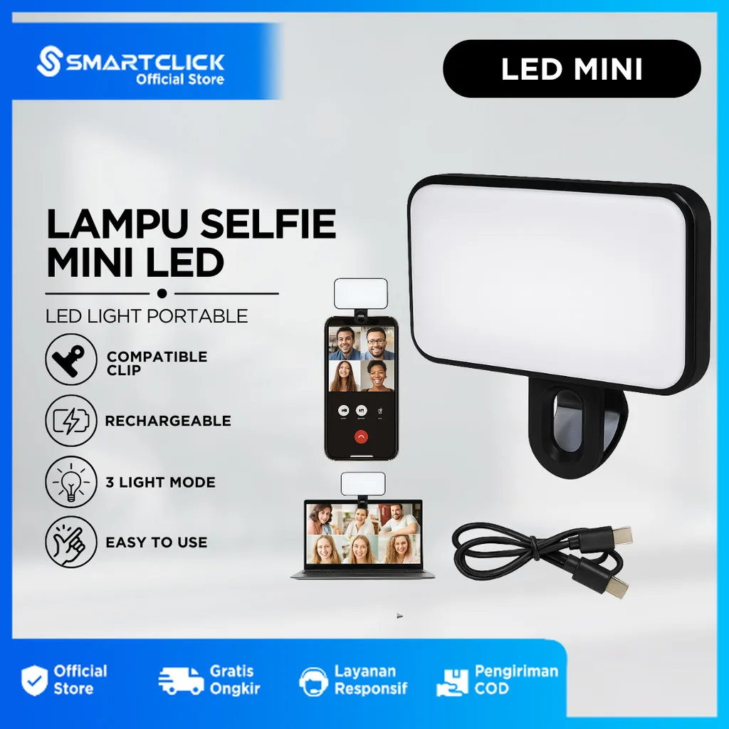 PL4 Lighting Konten 3 Warna Portable LED Light untuk Selfie dan Fotografi Lampu Saku Kecantikan Lampu Jepit Selfie Portable Mini Fill