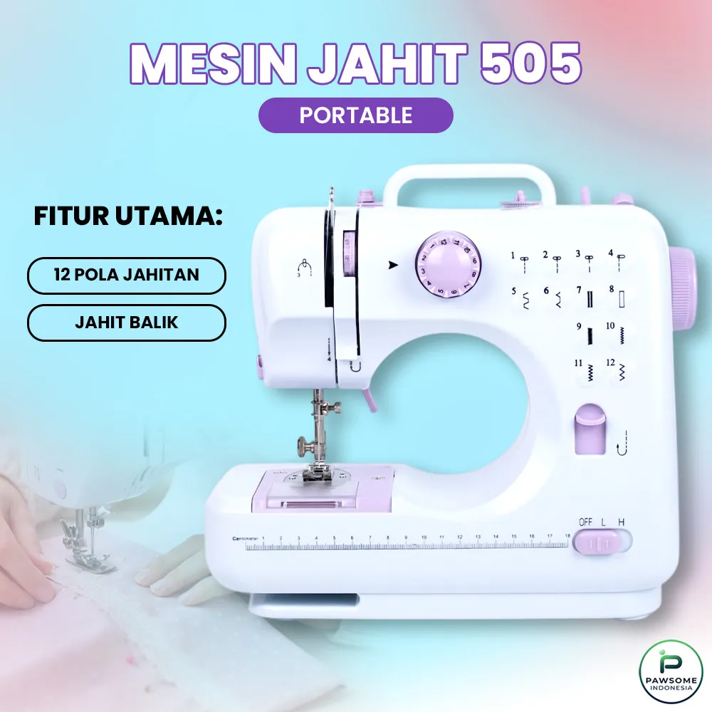 Mesin Jahit 505A Dengan 12 Pola Jahitan Pakaian Dengan Listrik/Baterai