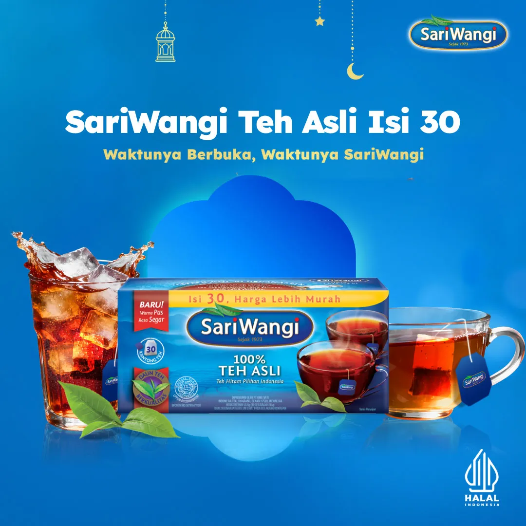 SariWangi Teh Celup 100% Teh Hitam Asli Pilihan Indonesia 1.85G Isi 30 #WaktunyaSariWangi