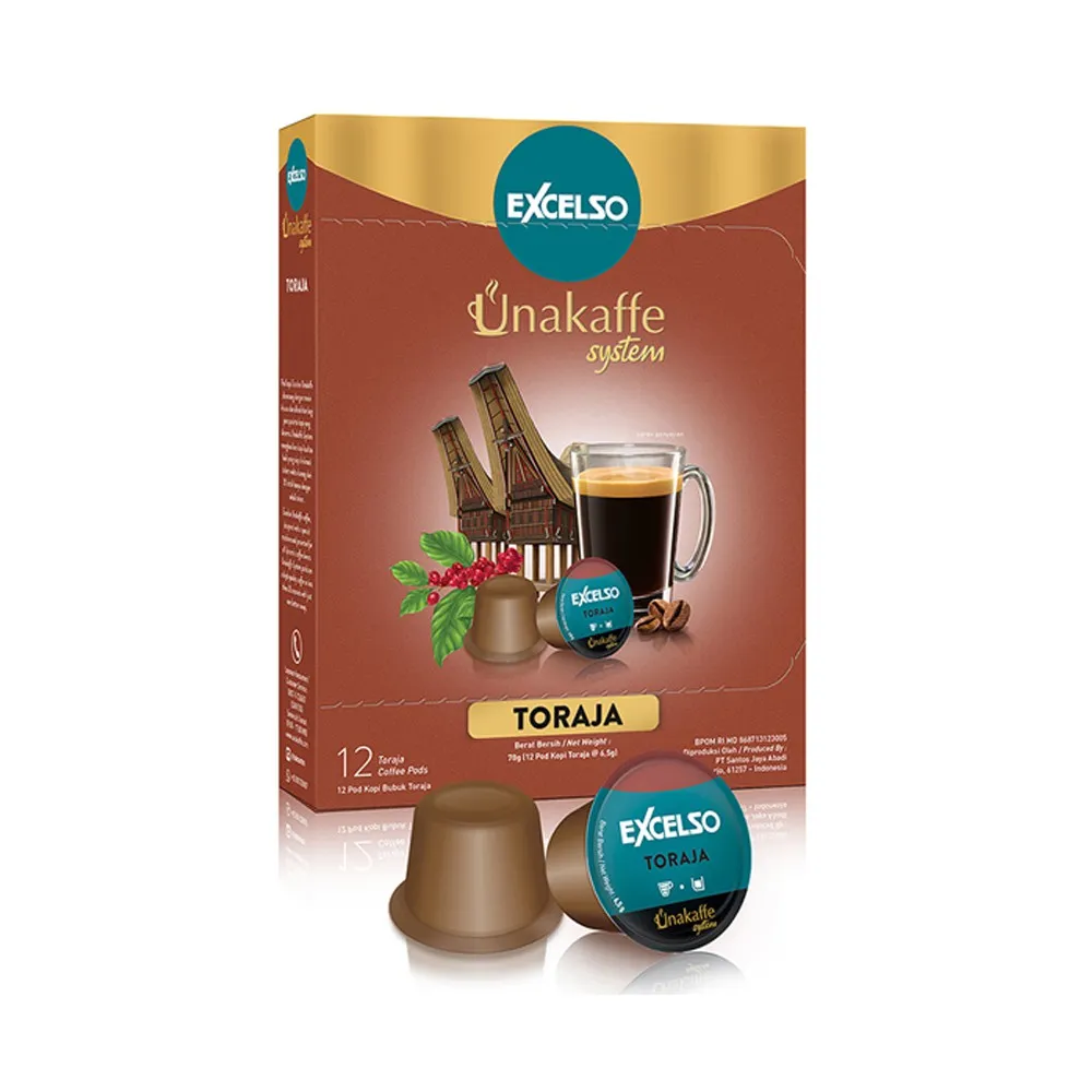 Excelso Unakaffe Kopi Kapsul Toraja (12 Pod / 6.5 Gram)