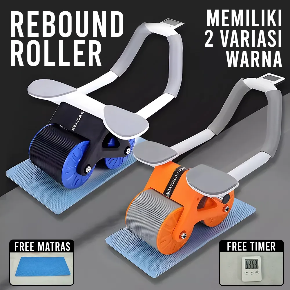 Ab Roller Wheels Abdominal Roller Alat Olahraga Latihan Otot Perut Gym Rumah Free Matras