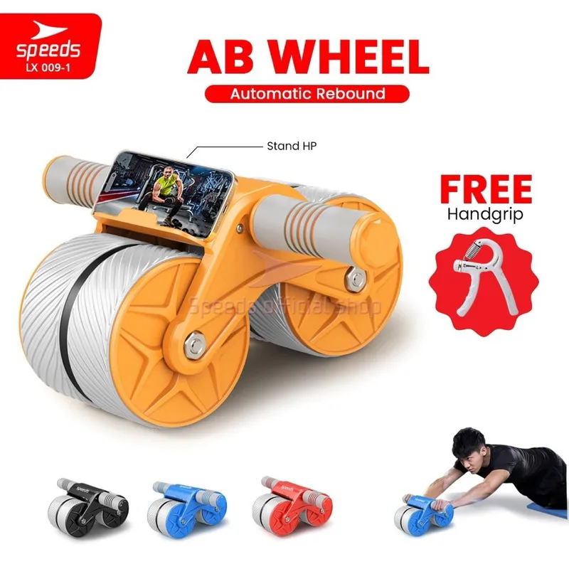 SPEEDS AB Wheel Roller Abdominal Roller Alat Olahraga Fitness Gym Portable 009-1 ORANGE
