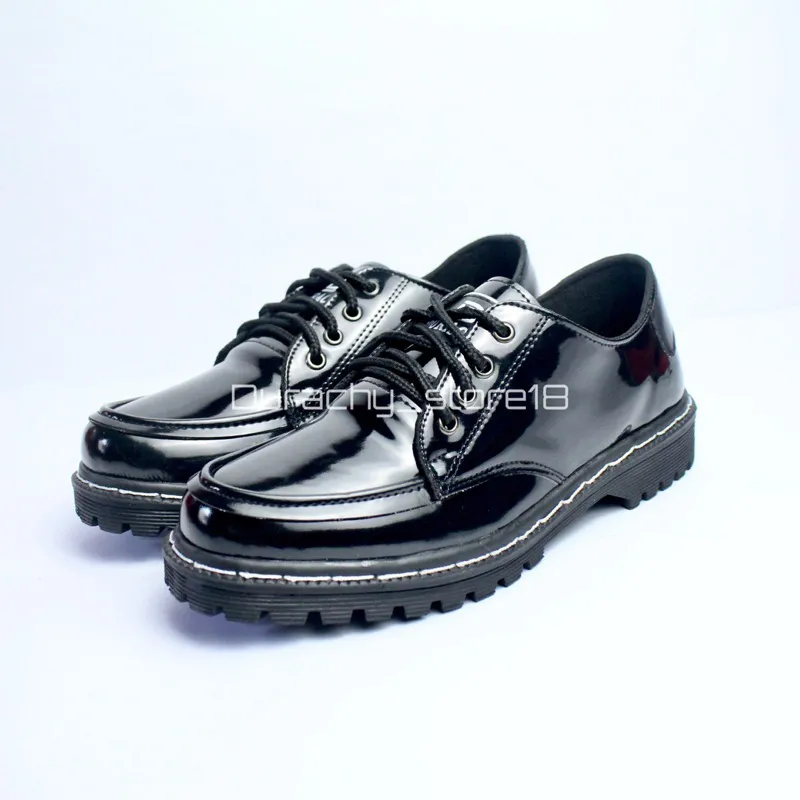 DURACHY Sepatu Formal Pria Tali Hitam Glossy