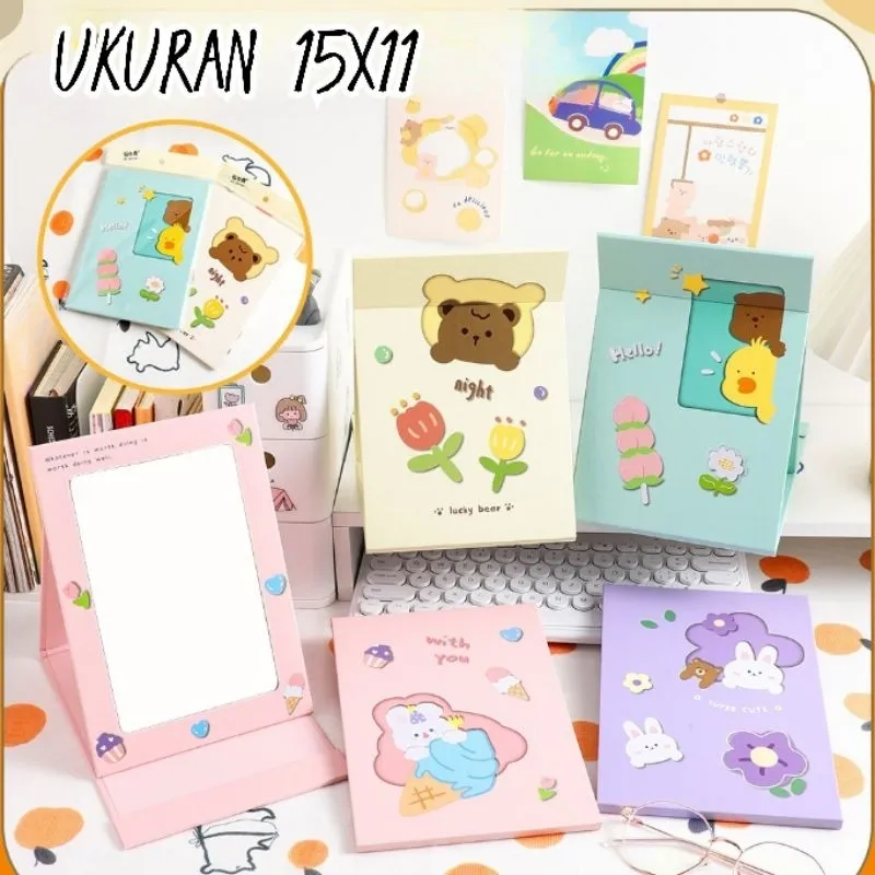 READY!!! CERMIN KACA RIAS LIPAT UK15X11 FOLDING MIRROR PORTABLE - KACA CERMIN LIPAT MODEL BUKU