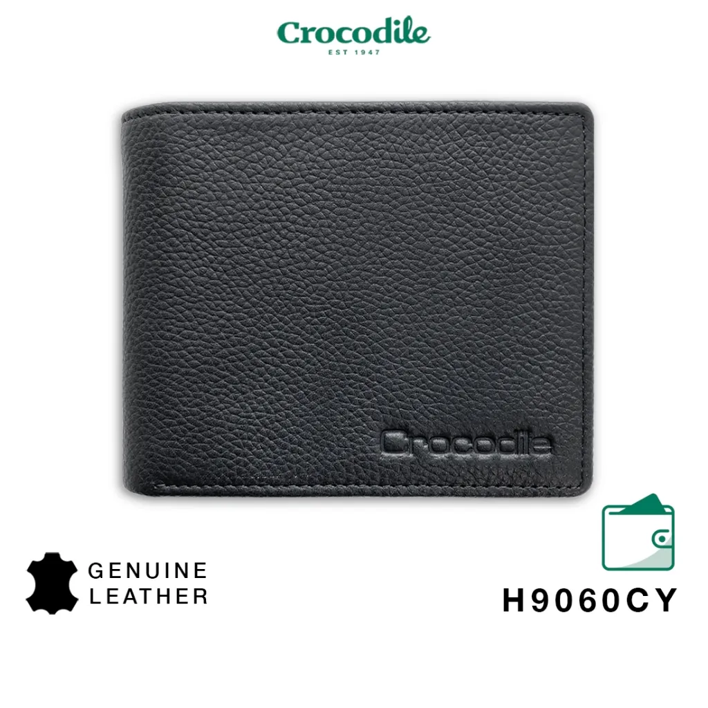 Crocodile 9060CY | Dompet Pria Men Wallet | Leather Kulit Original | Hitam