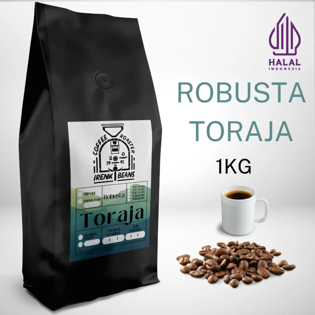 Kopi Robusta Toraja 1000g 1kg Biji Bubuk