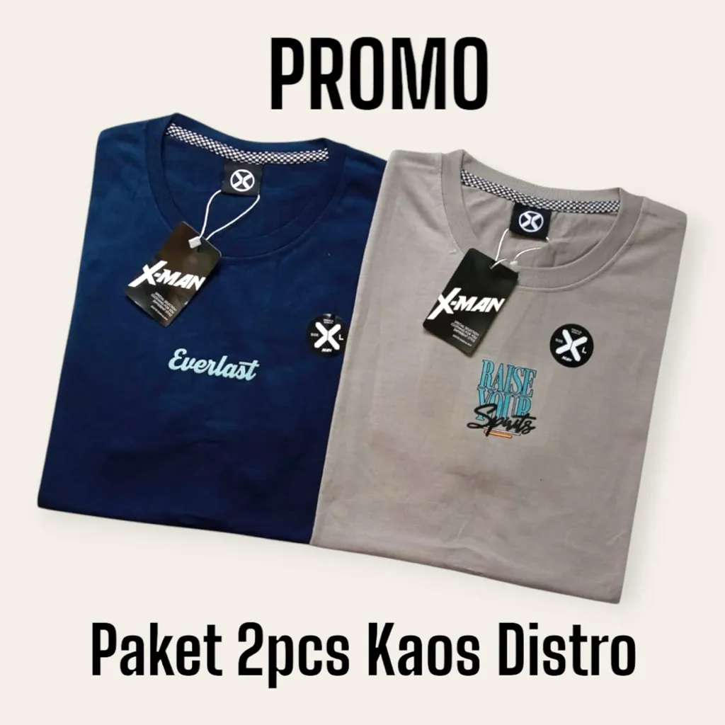 PAKET 2Pcs 50Rb KAOS DISTRO MOTIF SIMPEL/ KOAS DEWAS PRIA & WANITA