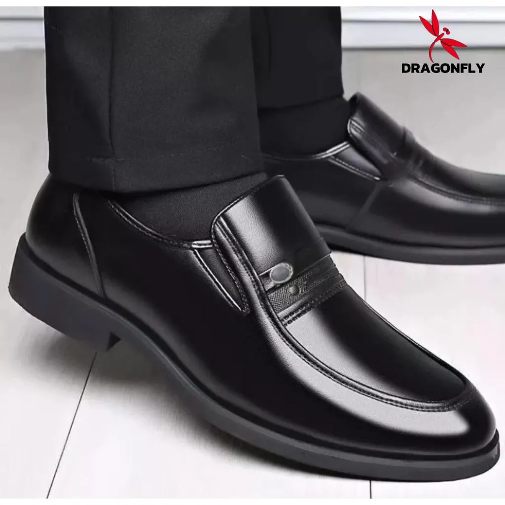 Sepatu Pantofel Oxford Pria Kulit Hitam Polos Model Slop Kantor Kerja