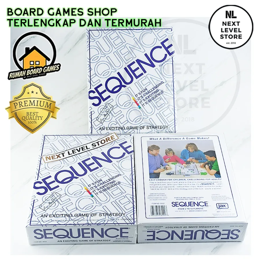 Sequence Board Games Card Game Permainan Kartu Family Keluarga Edukasi Education Strategi Strategy