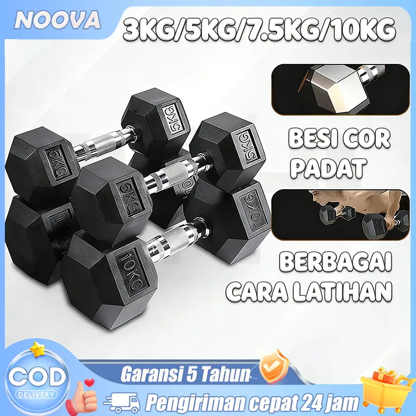 NOOVA Mini Dumbbell 3KG 5KG 10KG Gym Dumbbell Murah Mini  Dumbbell besi  Anti slip Barbel