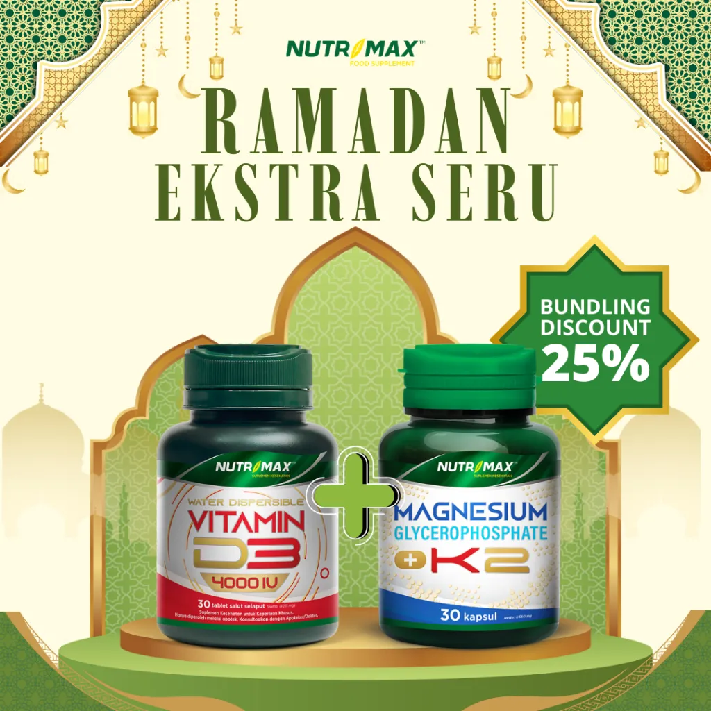 Paket Bundling Nutrimax Vitamin D3 4000 Nutrimax Magnesium Glyserophospate Plus K2