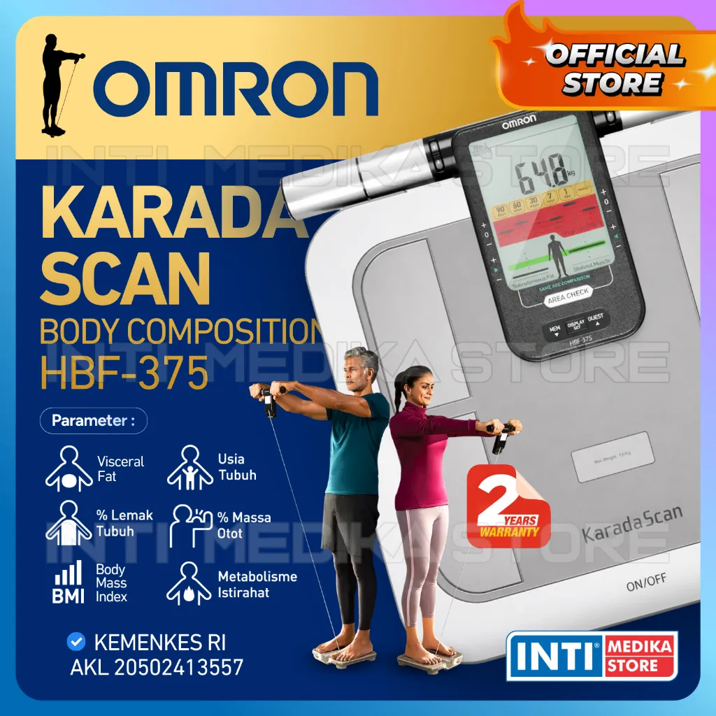 OMRON - Timbangan Badan Digital BMI Visceral Fat Body Age Bone HBF 375