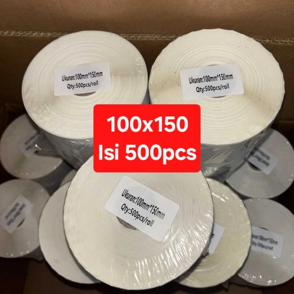Kertas Label Sticker Thermal 100x150 A6 Barcode 500 Lembar