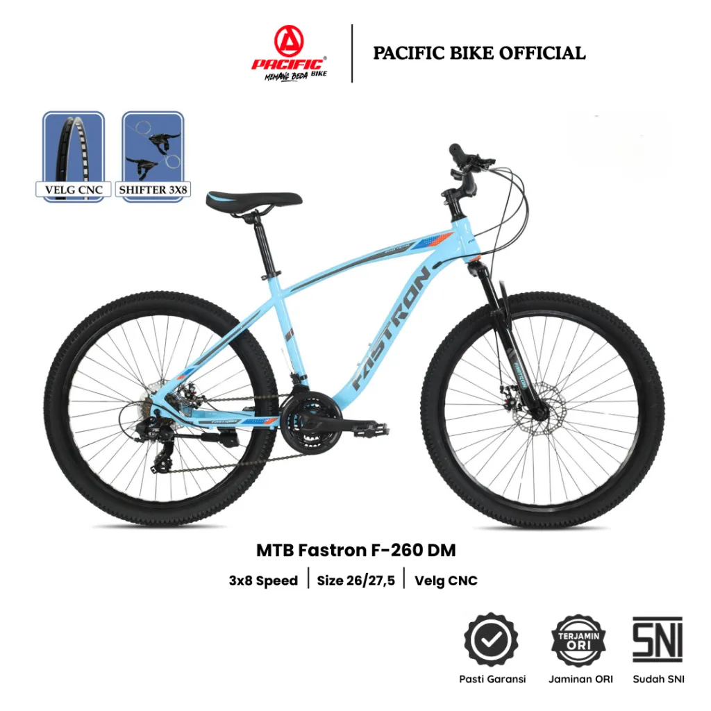 Pacific Bike Sepeda Gunung Remaja dan Dewasa MTB Fastron F-260 DM Ukuran Ban 26 dan 27,5