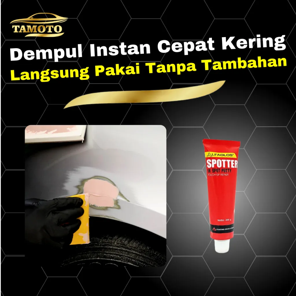 [ORI] Dempul Alfaglos Instan body motor mobil besi plastik kayu siap pakai praktis Spot Putty odol Alfa gloss