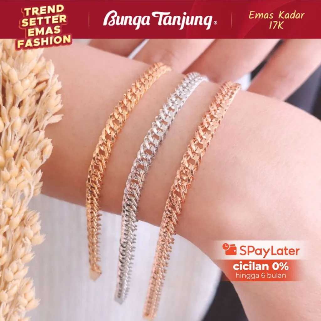 GELANG JEDAR SISIK NAGA - EMAS 17K - BUNGA TANJUNG GOLD