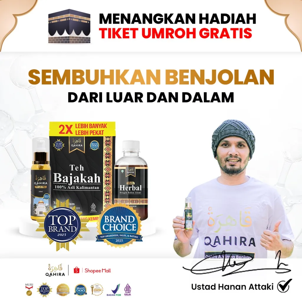 Qahira Obat Herbal Aman Kempeskan Lipoma Kista Benjolan ditubuh Tanpa Operasi Terdaftar BPOM Halal