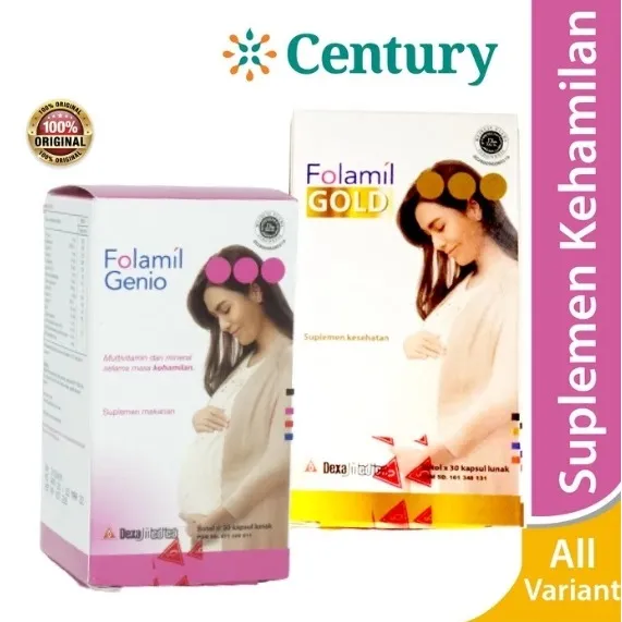 Folamil Genio - Folamil Gold  30 Kapsul/Suplemen/DHA/Multivitamin/Daya Tahan Tubuh/ Penambah Darah/Vitamin/Mineral
