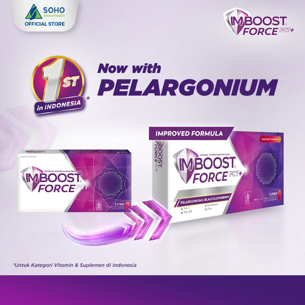 [ NEW IMPROVED FORMULA ] IMBOOST FORCE FCT+ Suplemen Daya Tahan Tubuh / Multivitamin Dus isi 3 Strip @10 Kaplet