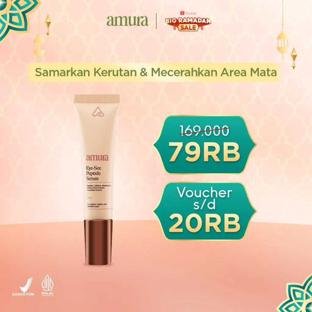 Amura Eye-see Peptide Serum 10ml with Cooling Tech | Eye Serum Mencerahkan Memudarkan Mata Panda