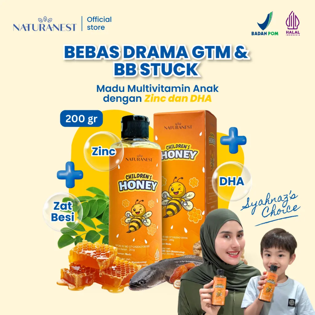 NATURANEST Childrens Honey 200gr - Madu Multivitamin Anak Paket 1 Botol