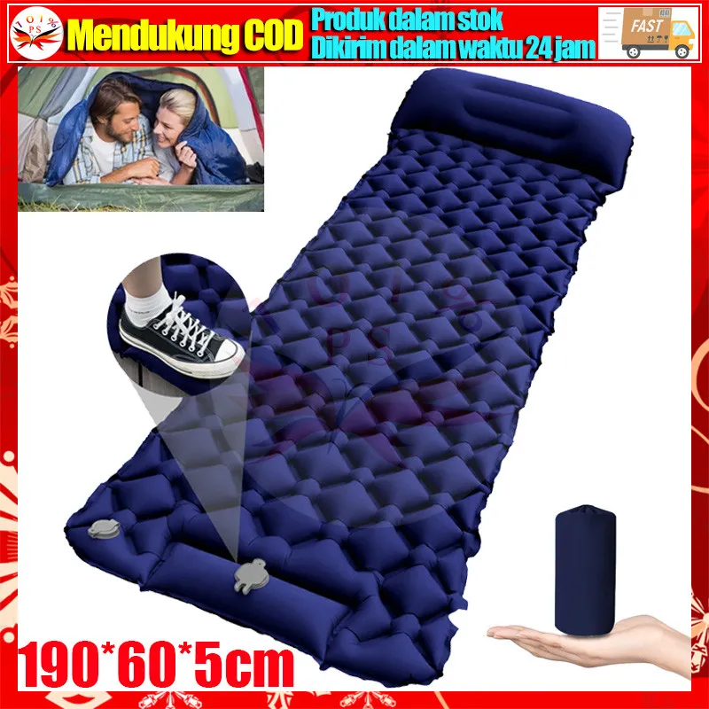 <Ready ya,cod>Kasur Angin Kasur Tiup Tebel Inflatable Air Bed Mat Sleeping Pad Berkemah Tempat Tidur Terbuka Yang Bisa Didorong Inflatable Bed Mat Inflatable Berkemah Tempat Tidur Terbuka Yang Bisa Didorong Angin Kasur Angin Kasur Tidur Angin Sleeping Pad