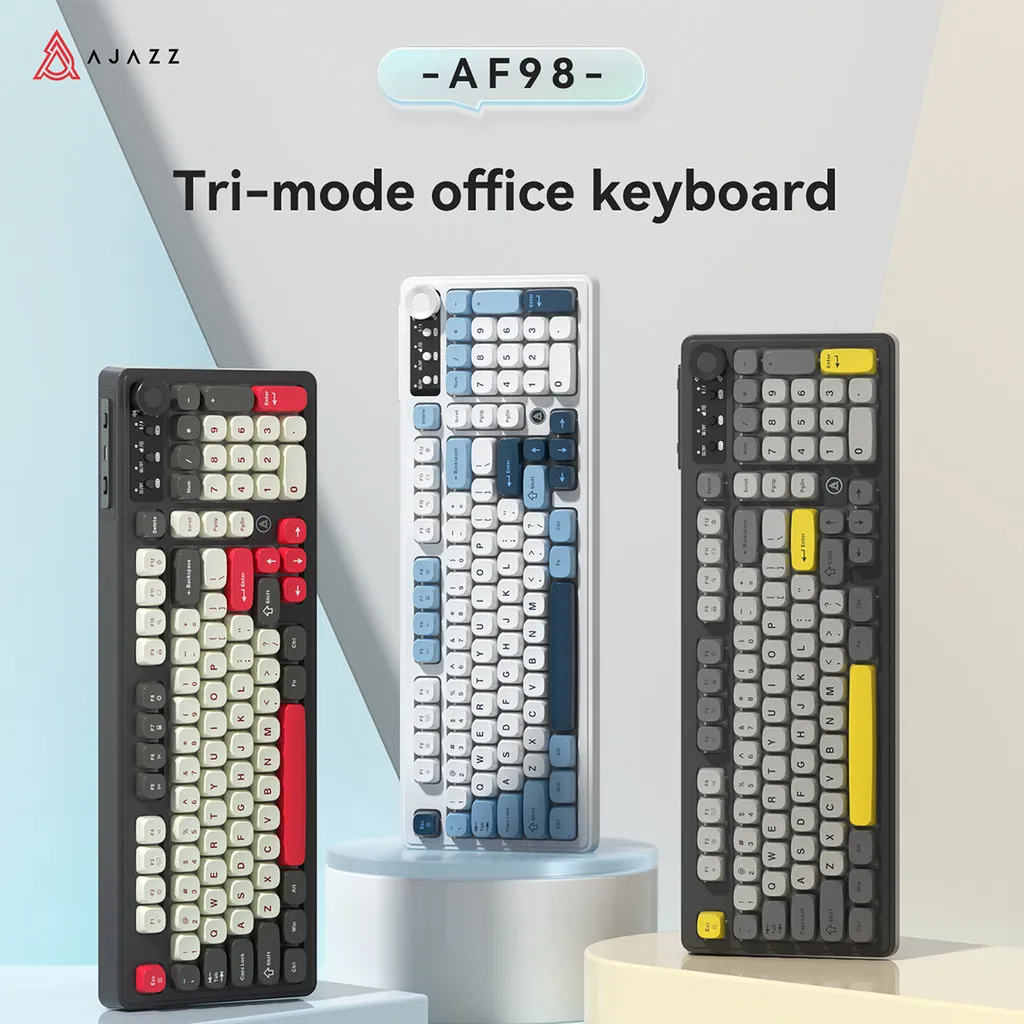 Ajazz AF98 Wired / Wireless Mechanical Feel Membrane Keyboard Office RGB / Mixed Light