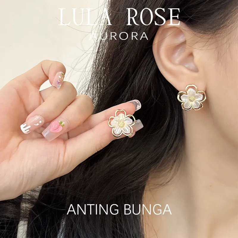 LULA ROSE Piercing Ear Stud Bunga Akrilik Wanita Elegant Korean Style Earrings