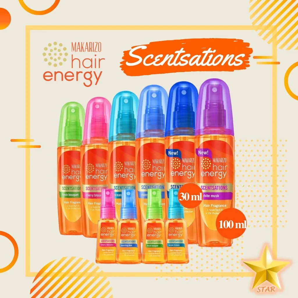 AS Makarizo Hair Fragrance Spray Semprot Energy Scentsations 30 / 100 ML