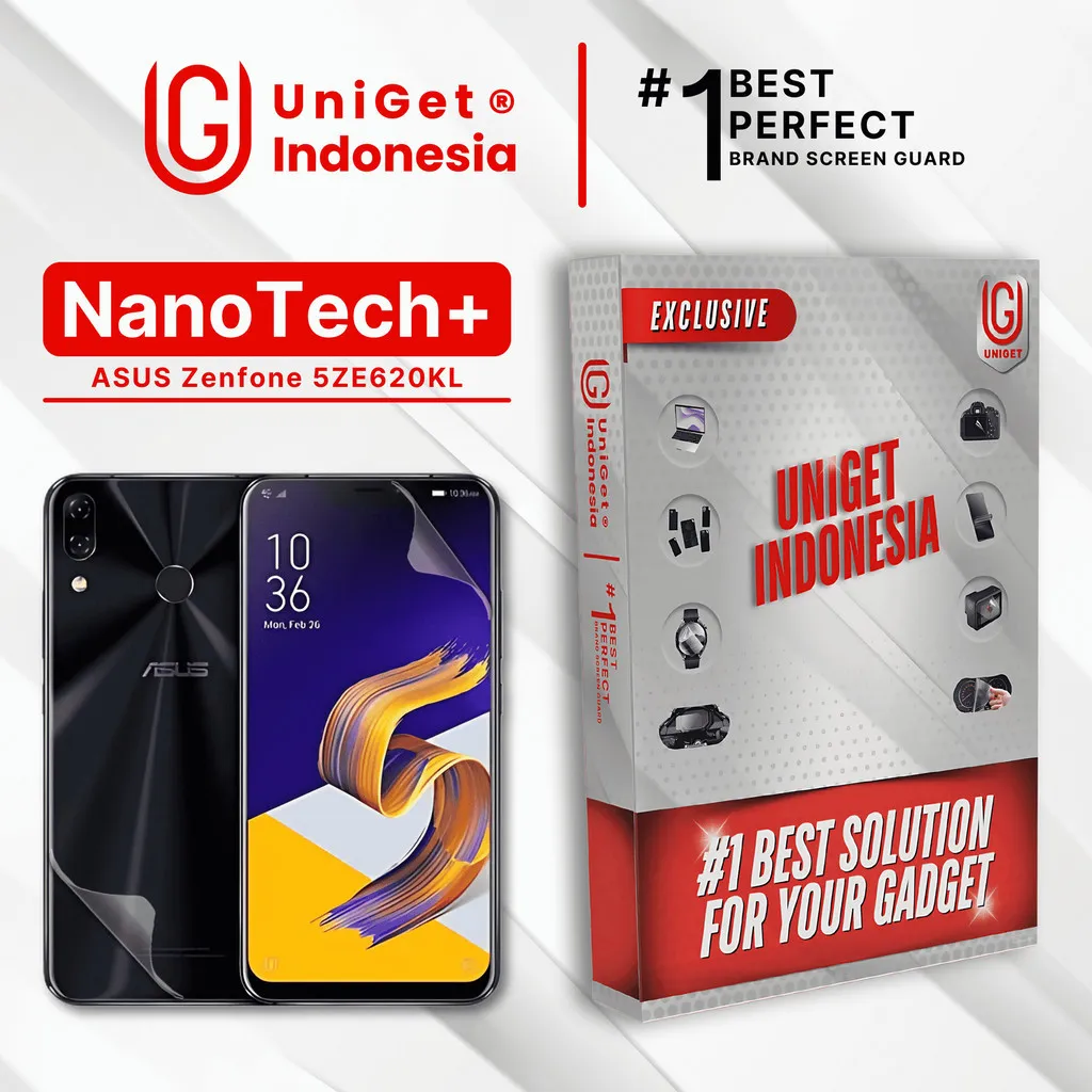 UniGet EPU BIO GENESIS Hydrogel for ASUS Zenfone 5Z ZE620KL / Screen Guard (Nanotech+ 100% Recycle) Premium Hidrogel Anti-Scratch Protector Tempered Gorilla Glass 5 6 7 Anti Gores Full Cover Smart Phone Watch Handphone Gadget Tab Laptop Kamera