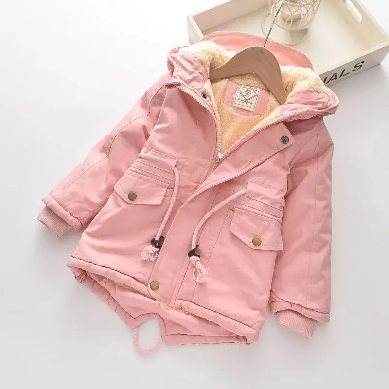 Jaket Anak Perempuan Daleman Bulu Sherpa Usia 2-12 Tahun