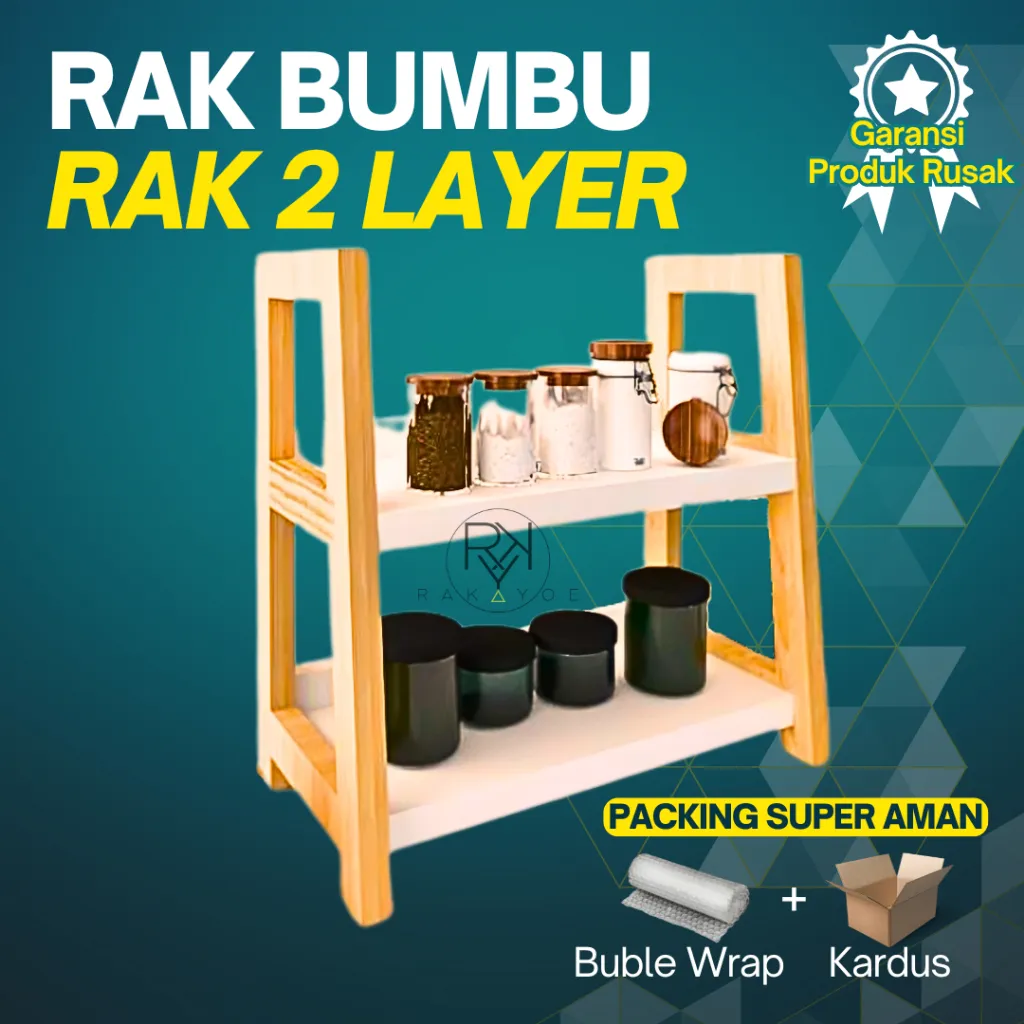 Rak Bumbu Dapur Rak Bumbu Serbaguna Rak Bumbu Kayu aesthetik