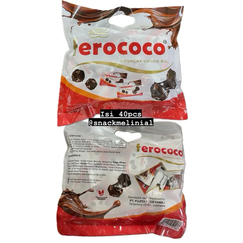 Ferococo crunchy choco ball coklat bulat wafer ball