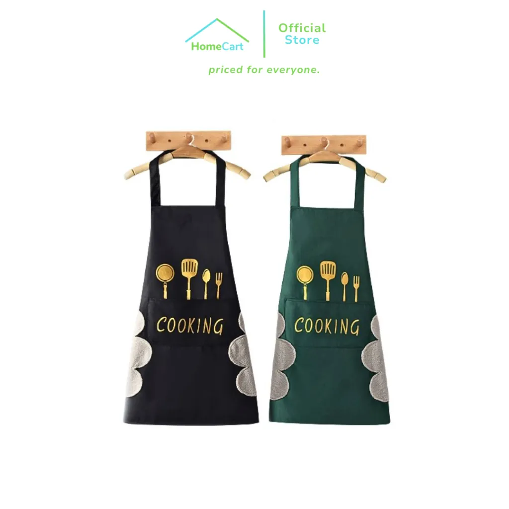 Homecart Celemek Masak Dapur Bahan Premium Tebal Anti Air Dan Minyak Motif Polos Apron Waterproof