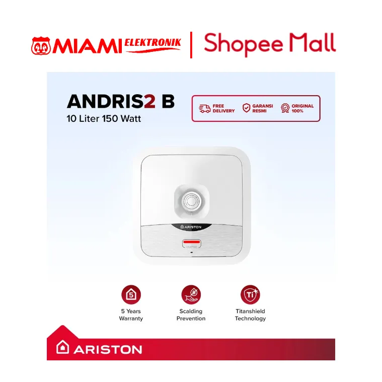 ARISTON Electric Water Heater 10 Liter AN2 10B 150ID / Pemanas Air Listrik Andris2 10B 150 Watt