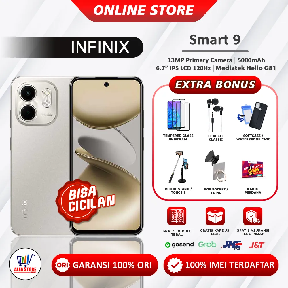 infinix smart 9 ram 4/128Gb smart 9hd 4/64gb smart9hd 3/64gb smart9 smart9hd garansi resmi