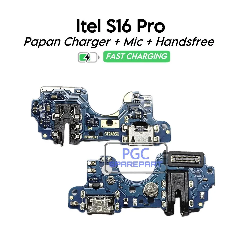 Papan PCB Cas Mik Handsfree Itel Vision 2 / S16 Pro / L6503 - Flexible Flexibel Fleksibel Fleksible Konektor Connector Cas Charge Casan Charging