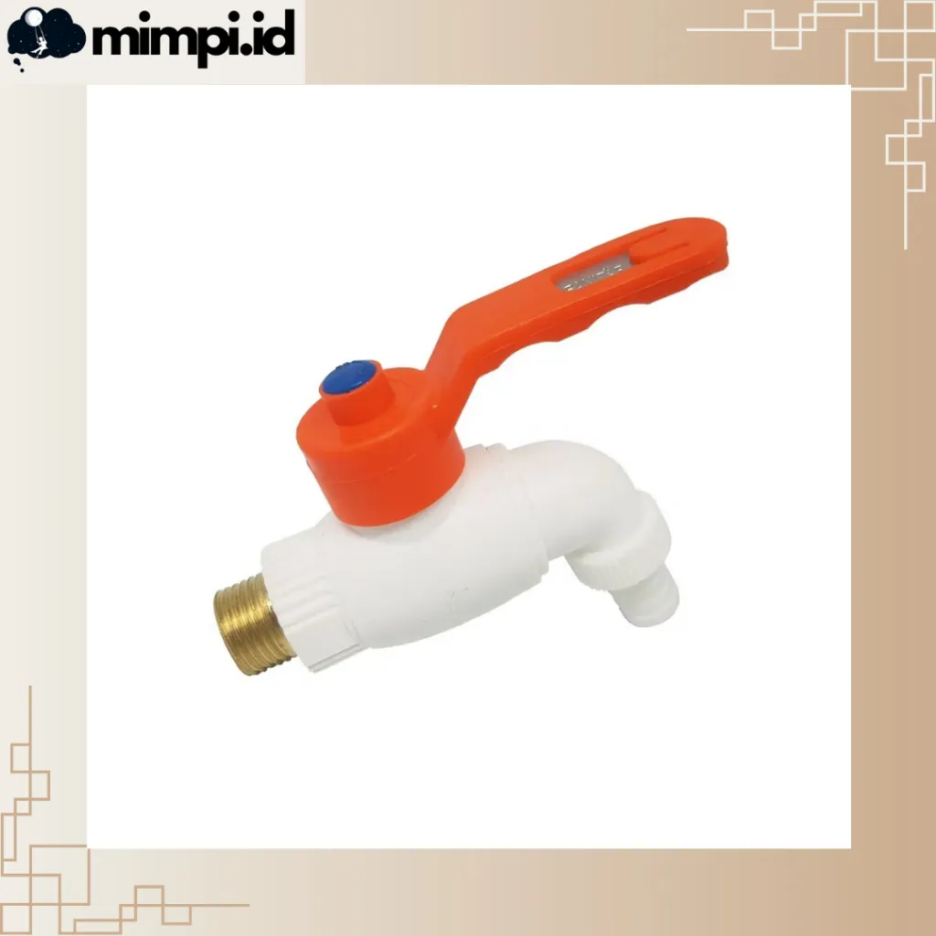 Kran Air Plastik Jumbo Taman Drat Kuningan Keran Tembok Mesin Cuci 1/2 / 3/4 Inch