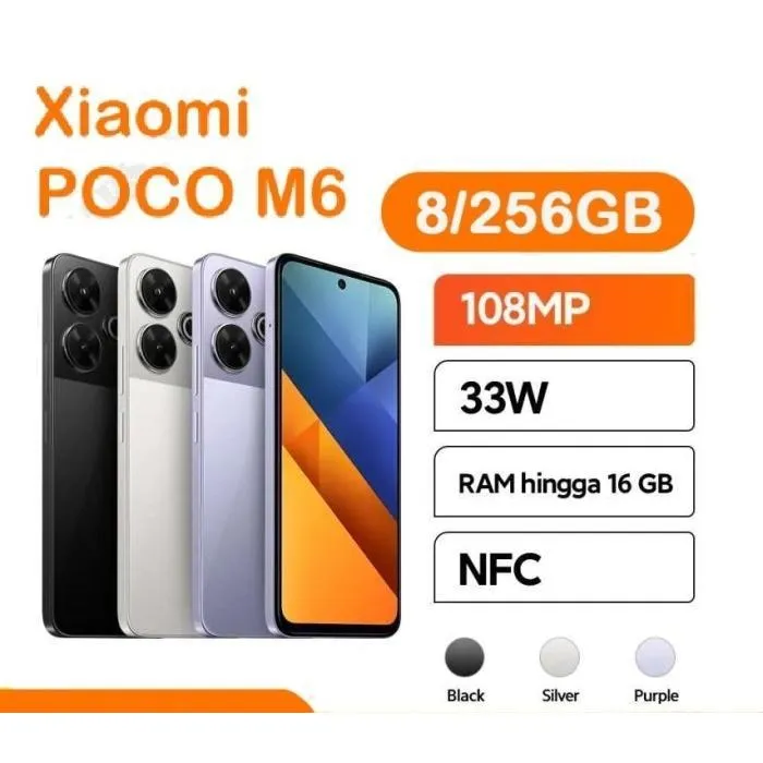 Xiaomi Poco M6 8/256 GB Helio G91-Ultra bergaransi