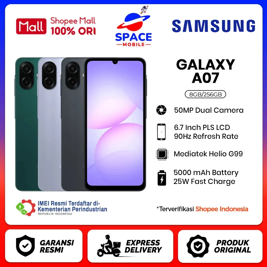 Samsung Galaxy A07 [8GB+256GB] - Garansi Resmi 1 Tahun