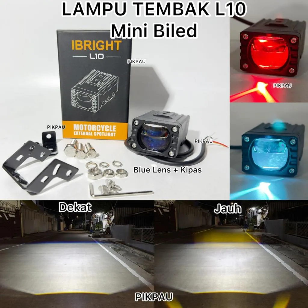 IBRIGHT L10 Lampu Tembak Mini Biled Full Aluminium Dengan Kipas Pendingin Waterproof