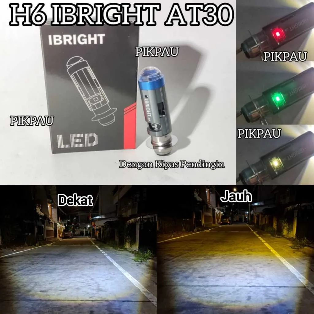 IBRIGHT Lampu Utama LED H6 AT30 Dengan Kipas Pendingin