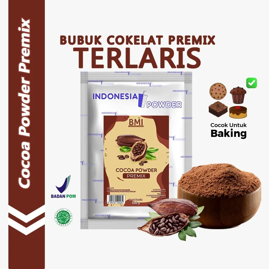 Cocoa Powder Coklat Bubuk Premix Chocolate Powder Plain Tanpa Gula Serbuk Cokelat 500 Gr