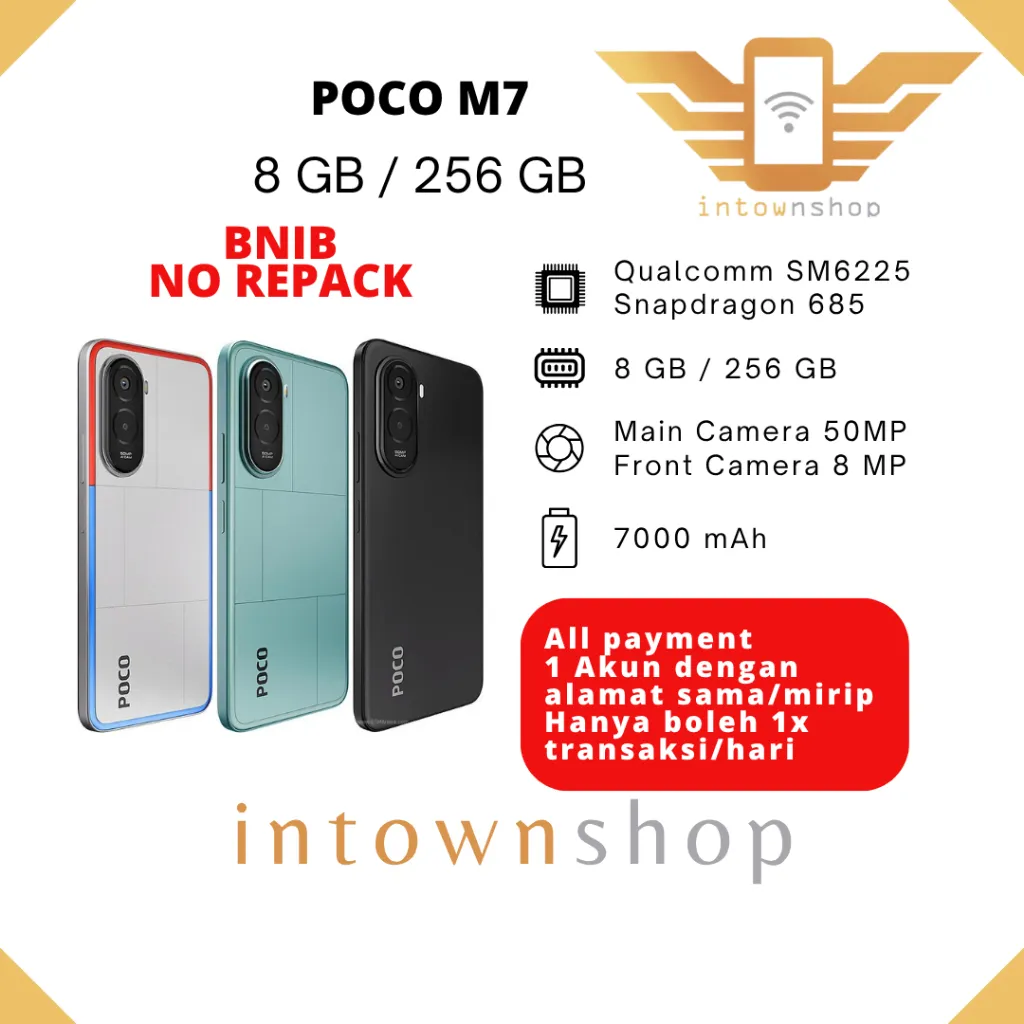 POCO M7 8/256GB Ram 8GB Rom 256GB - Garansi Resmi