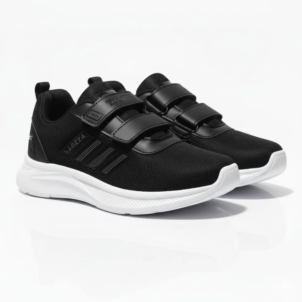 LOZTA Sepatu Anak Terbaru Sepatu Sekolah Black White 01 Series