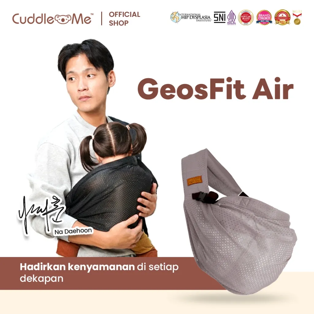 GeosFit Air Solid Gendongan Instan CuddleMe Untuk Bayi Newborn - 2 tahun M Shape 3 Posisi